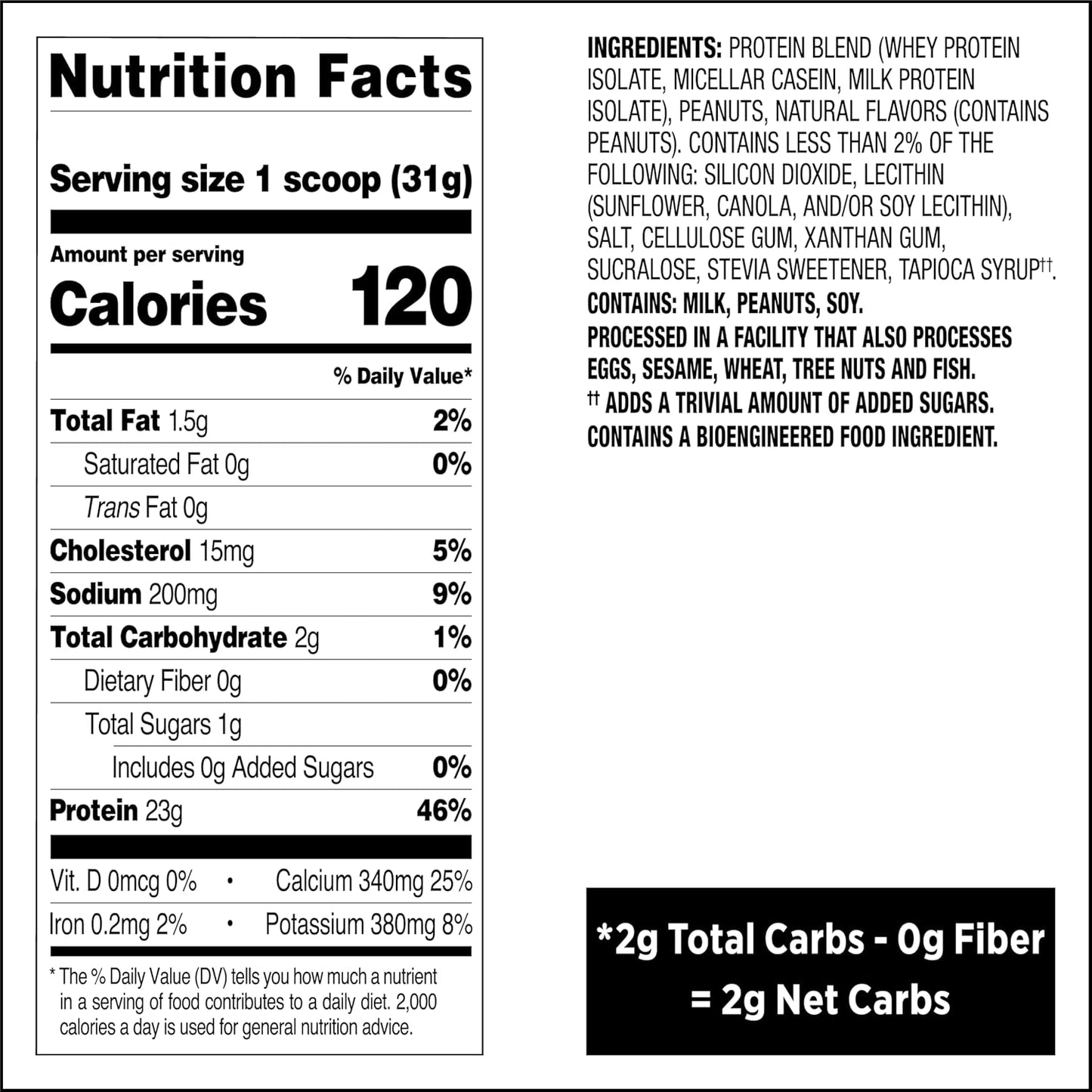 Nutrition Peanut Butter Protein Powder, 23G Protein, 1G Sugar, Low Carb, Gluten Free, 3 Pound, 43 Servings