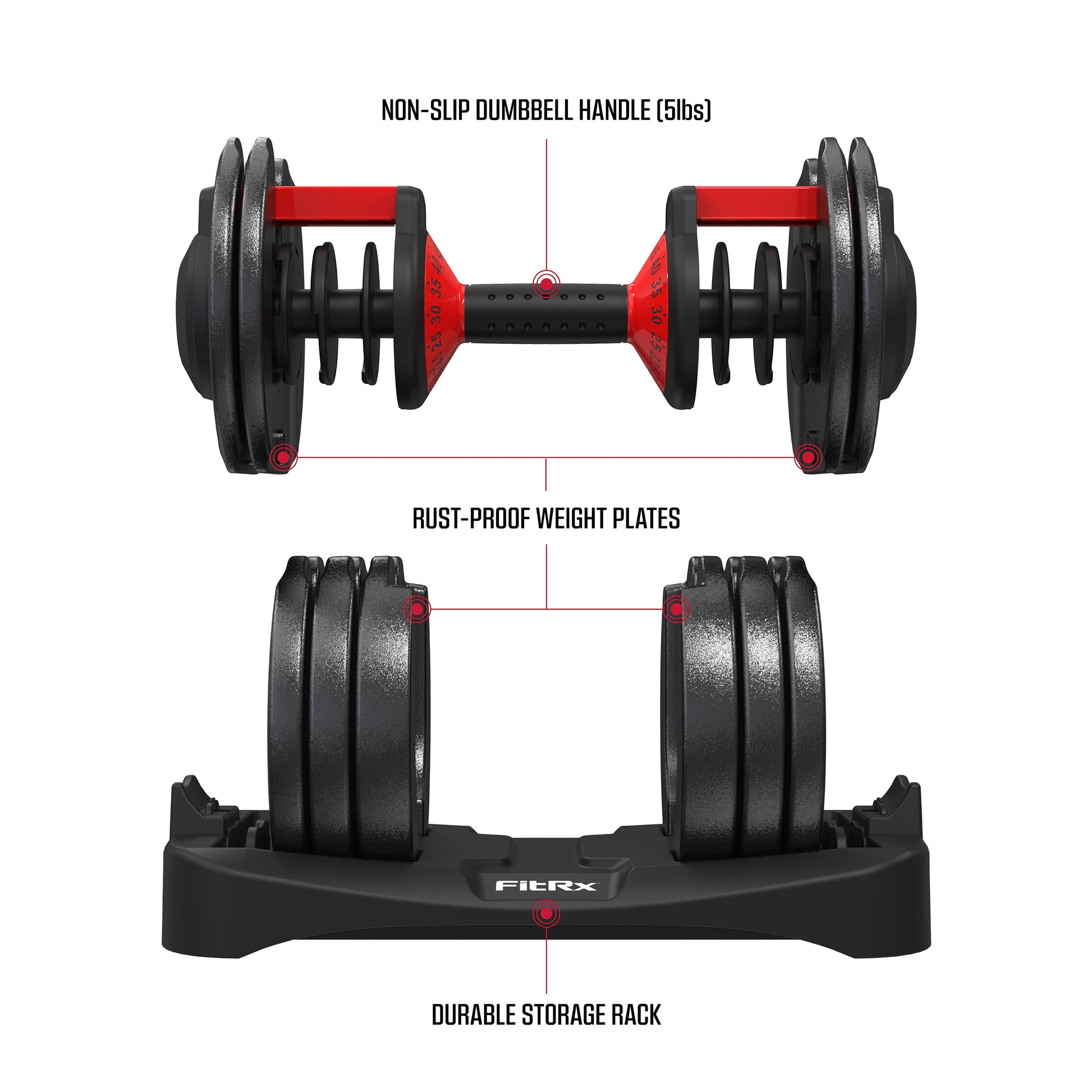 Smartbell XL, 90Lb Adjustable Dumbbell Set with Quick-Select Weights for Home Gym