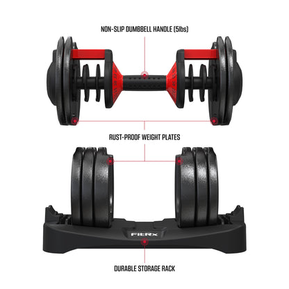 Smartbell XL, 90Lb Adjustable Dumbbell Set with Quick-Select Weights for Home Gym
