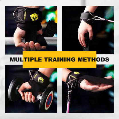 Anti-Slip Lifting Straps for Weightlifting – Heavy-Duty Gym Wrist Wraps with Silicone Grip, 5Mm Padding for Deadlifts, Powerlifting, Pull-Ups, Strength Training