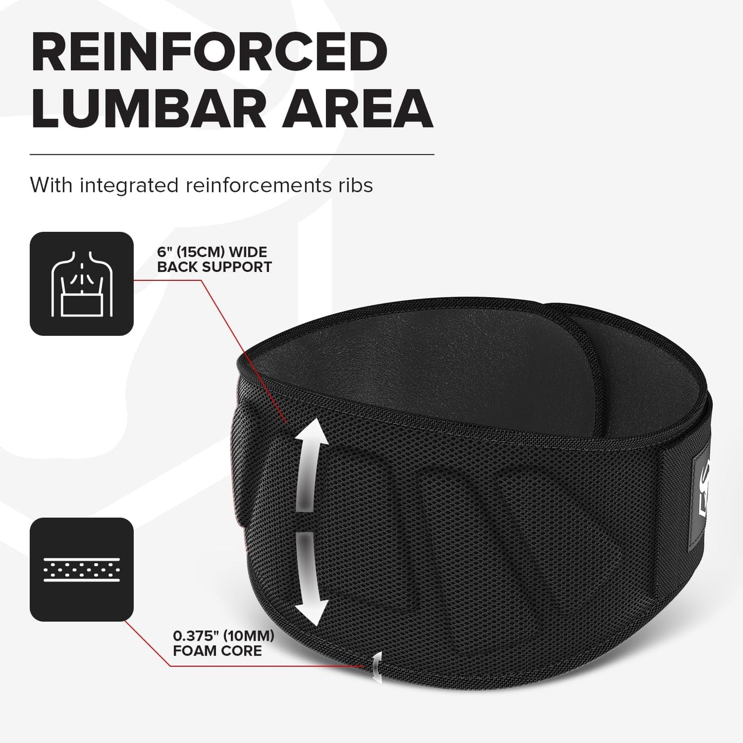 Weightlifting Belt for Men and Women - 6 Inch Auto-Lock Weight Lifting Back Support, Workout Back Support for Lifting, Fitness, Cross Training and Powerlifting