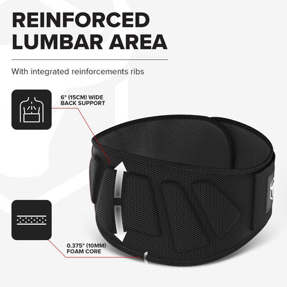 Weightlifting Belt for Men and Women - 6 Inch Auto-Lock Weight Lifting Back Support, Workout Back Support for Lifting, Fitness, Cross Training and Powerlifting
