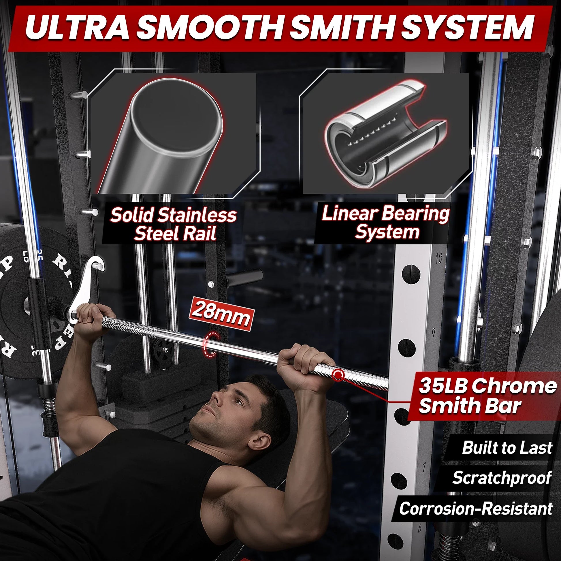 PMAX 5600 Home Gym Smith Machine - Integrated Weight System