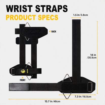 Anti-Slip Lifting Straps for Weightlifting – Heavy-Duty Gym Wrist Wraps with Silicone Grip, 5Mm Padding for Deadlifts, Powerlifting, Pull-Ups, Strength Training